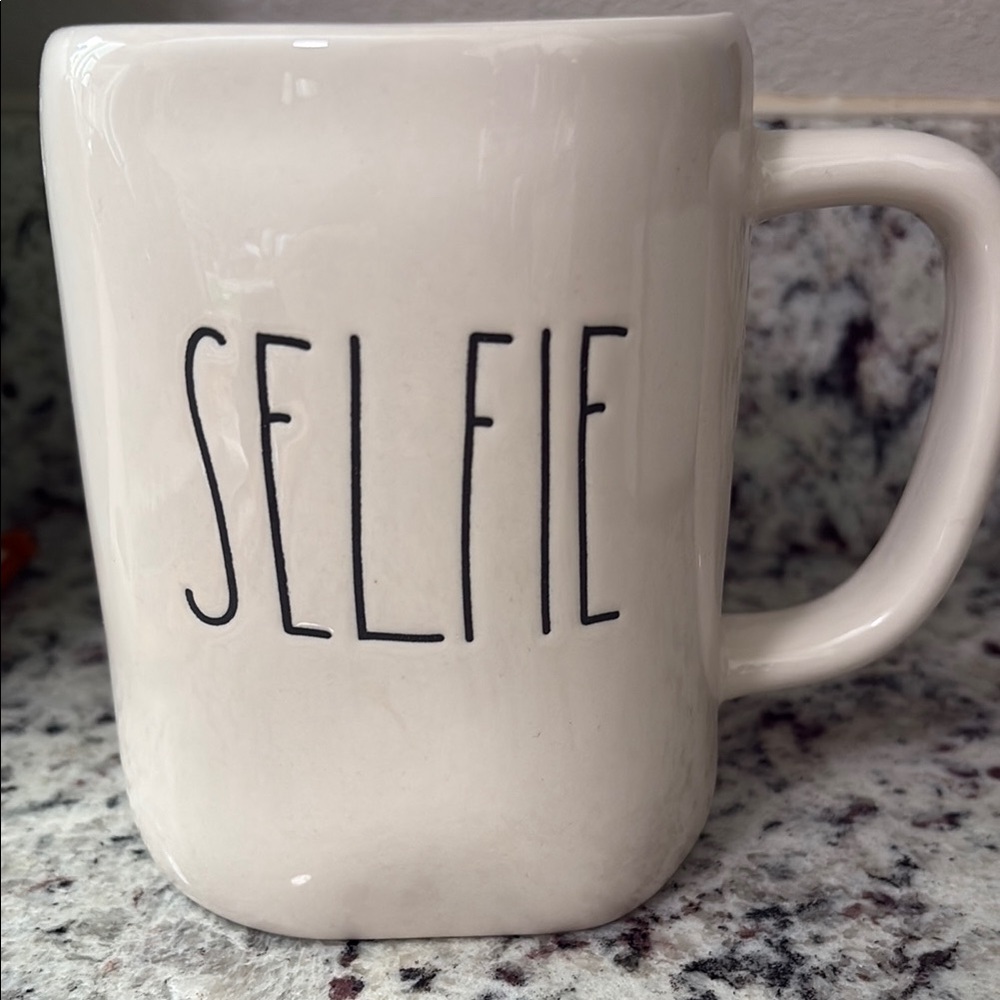 Rae Dunn Cream 'Selfie' Mug